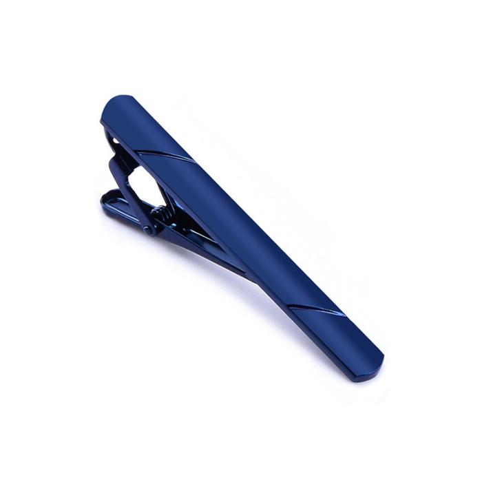 JVS Products Dasspeld - Stropdas Clip - Striped Dasclip - Blauw
