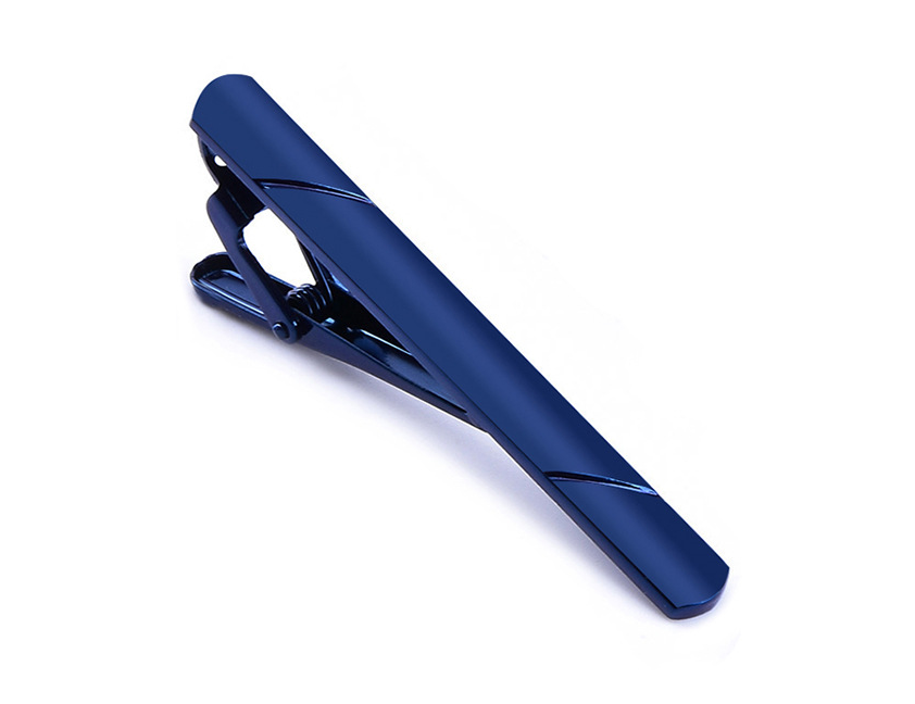 JVS Products Dasspeld - Stropdas Clip - Striped Dasclip - Blauw