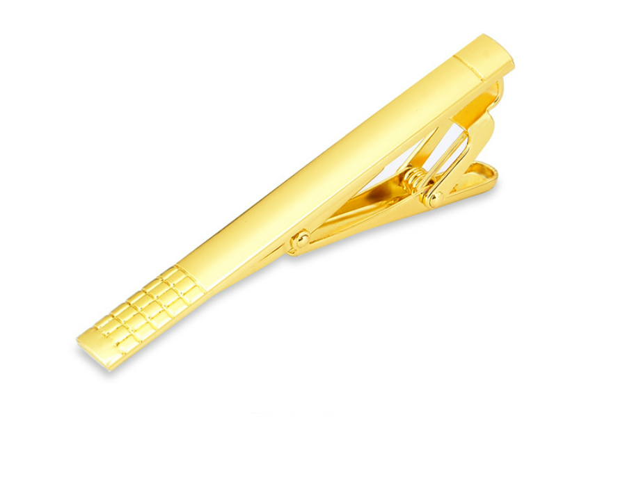 Dasspeld - Stropdas Clip - Shiny Tie Clip - Goud - Geblokt afbeelding