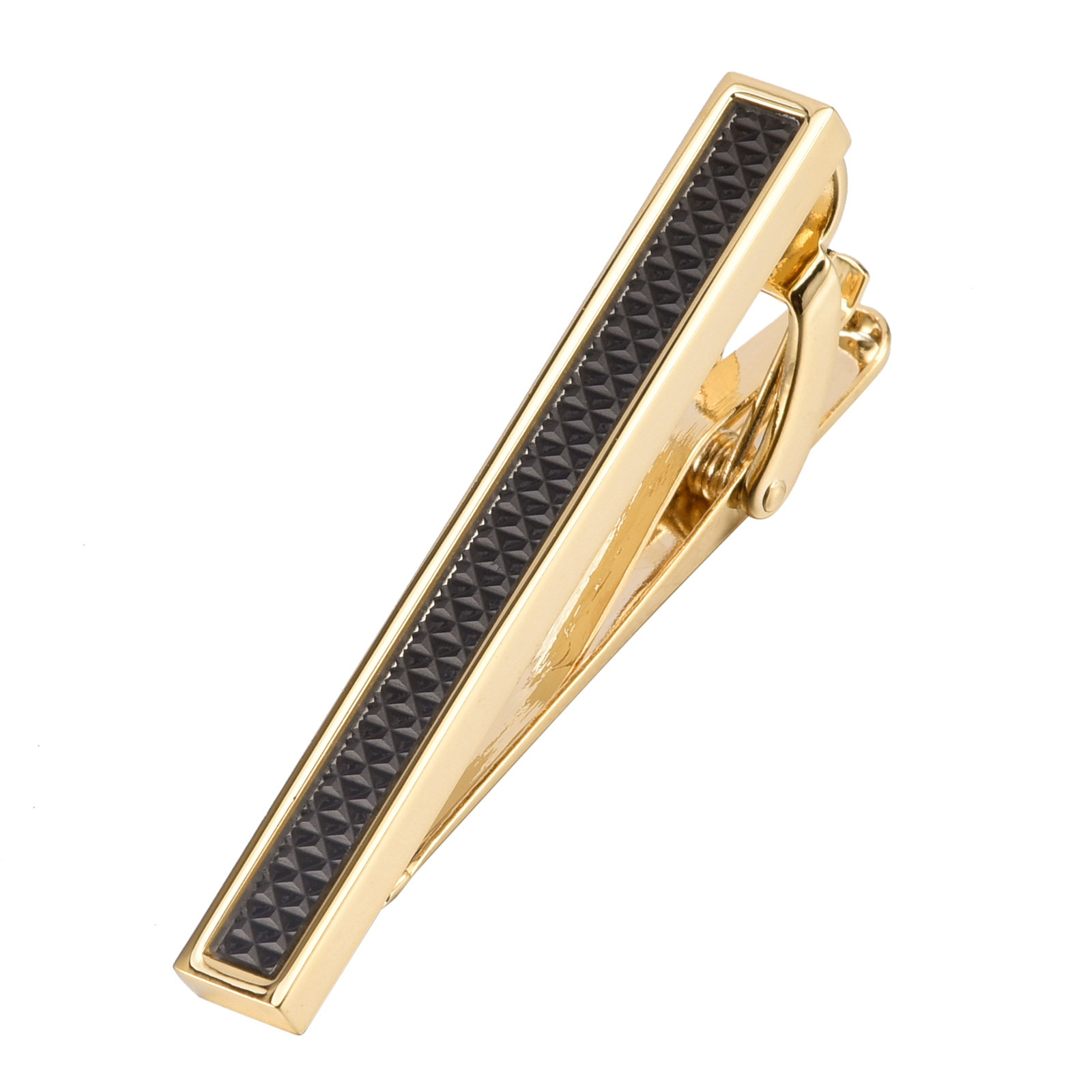 Dasspeld - Stropdas Clip - Modieuze Dasclip - Goud - Zwart afbeelding