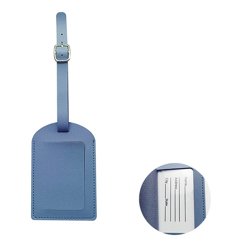 Kofferlabel - Bagagelabel - Koffer - Kunstleer - Blauw afbeelding