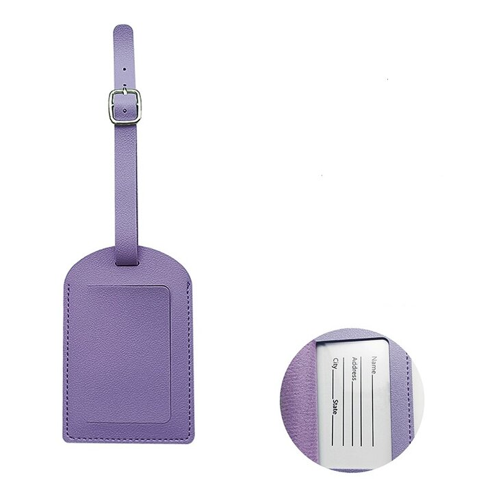 JVS Products Kofferlabel - Bagagelabel - Koffer - Kunstleer - Paars kopen