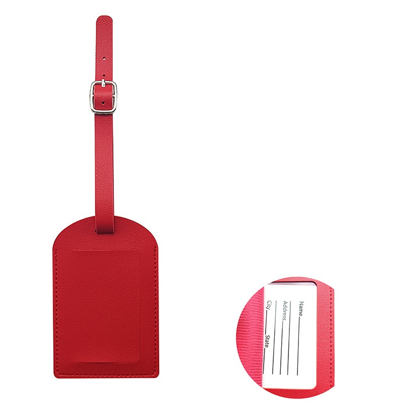 Kofferlabel - Bagagelabel - Koffer - Kunstleer - Rood afbeelding
