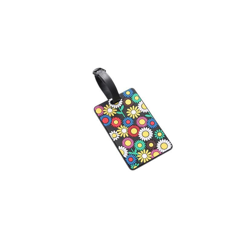 Kofferlabel - Bagagelabel - Koffer - Siliconen - Bloemenpatroon afbeelding