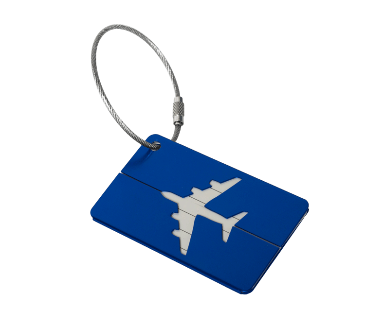 Label voor je Koffer - Kofferlabel - Bagagelabel - Koffer - Aluminium - Blauw