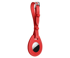 JVS Products Hoesje geschikt voor AirTag - Riem - Houder - Leer - Case - Bescherming - Hanger - Rood