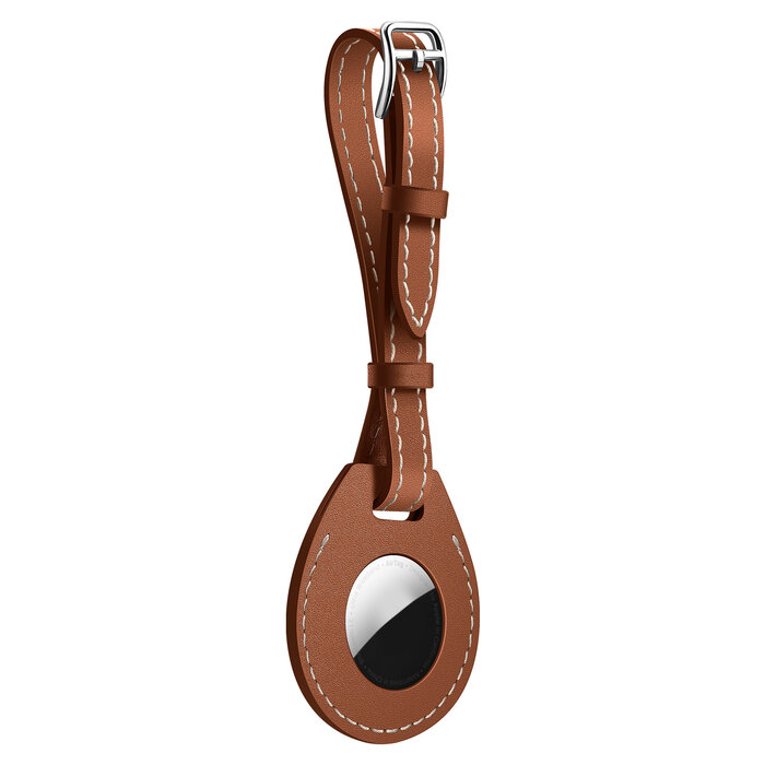 JVS Products Hoesje geschikt voor AirTag - Riem - Houder - Leer - Case - Bescherming - Hanger - Bruin