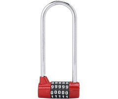 JVS Products Hangslot - Cijferslot - Hangcijferslot - Met Cijfercode - 148mm - Rood