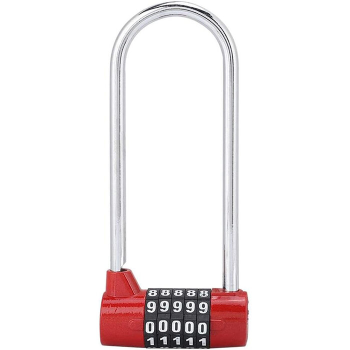 JVS Products Hangslot - Cijferslot - Hangcijferslot - Met Cijfercode - 148mm - Rood
