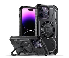 JVS Products iPhone 13 Pro Max hoesje - Backcover - Geschikt voor MagSafe - Rugged Armor - Extra valbescherming - Ringhouder - TPU - Zwart