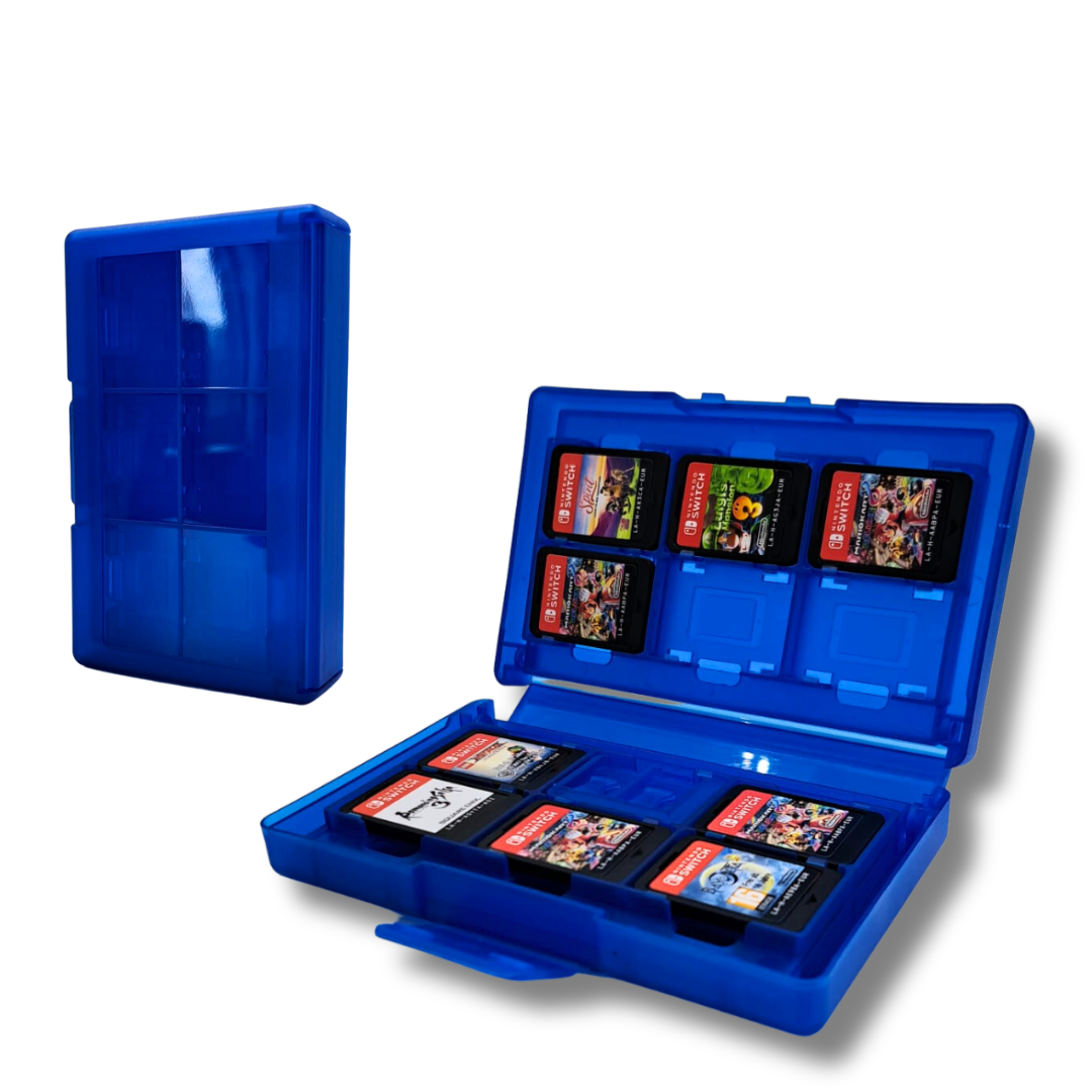 Game Card Case geschikt voor Nintendo Switch games - Accessoires Switch - 12 Games - Opbergen - Beschermen - Travel Koffer - Plastic - Blauw afbeelding