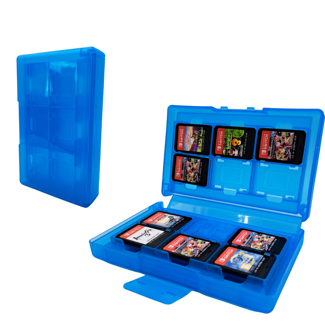 Game Card Case geschikt voor Nintendo Switch games - Accessoires Switch - 12 Games - Opbergen - Beschermen - Travel Koffer - Plastic - Lichtblauw afbeelding