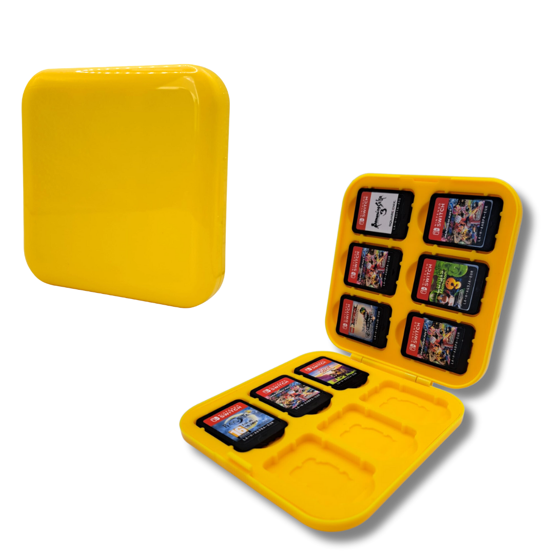 Game Card Case geschikt voor Nintendo Switch games - Accessoires Switch - 12 Games - Opbergen - Beschermen - Travel Koffer - Plastic - Siliconen - Geel afbeelding
