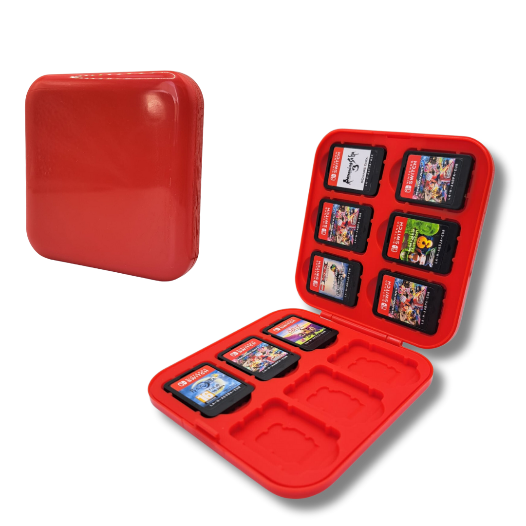 Game Card Case geschikt voor Nintendo Switch games - Accessoires Switch - 12 Games - Opbergen - Beschermen - Travel Koffer - Plastic - Siliconen - Rood afbeelding