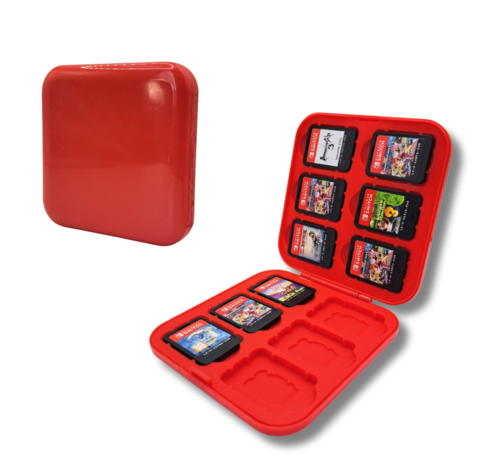 JVS Products Game Card Case geschikt voor Nintendo Switch games - Accessoires Switch - 12 Games - Opbergen - Beschermen - Travel Koffer - Plastic - Siliconen - Rood kopen