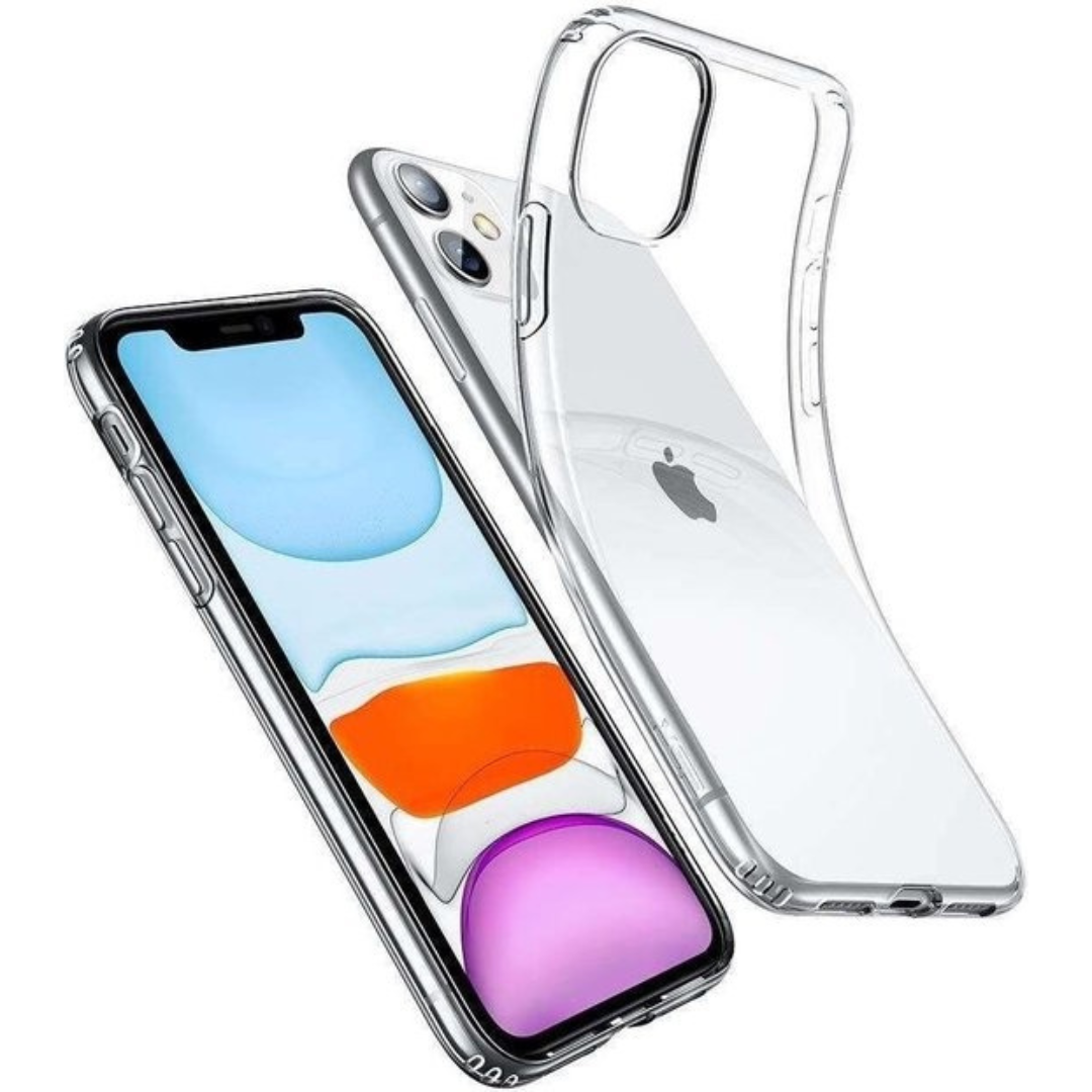 iPhone 12 hoesje - Backcover - Extra dun - Siliconen - Transparant afbeelding