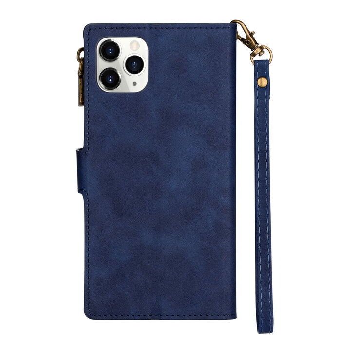 JVS Products iPhone 11 Pro hoesje - Bookcase - Patroon - Pasjeshouder - Portemonnee - Kunstleer - Blauw