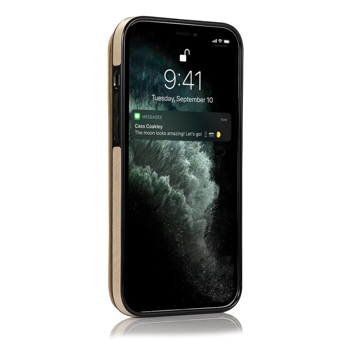 JVS Products iPhone 8 hoesje - Backcover - Pasjeshouder - Portemonnee - Bloemenprint - Kunstleer - Goud