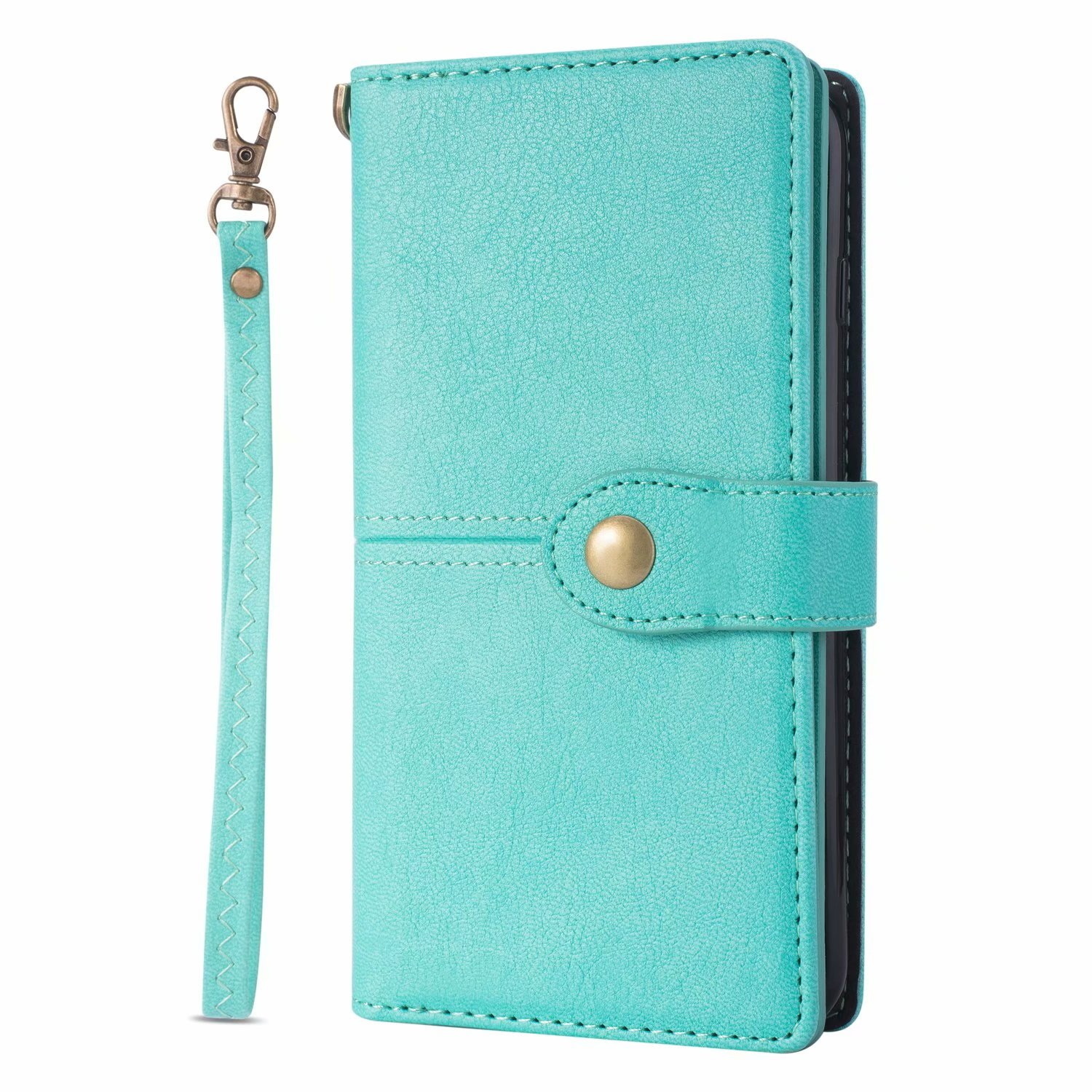 JVS Products iPhone X hoesje - Bookcase - Pasjeshouder - Portemonnee - Luxe - Kunstleer - Turquoise