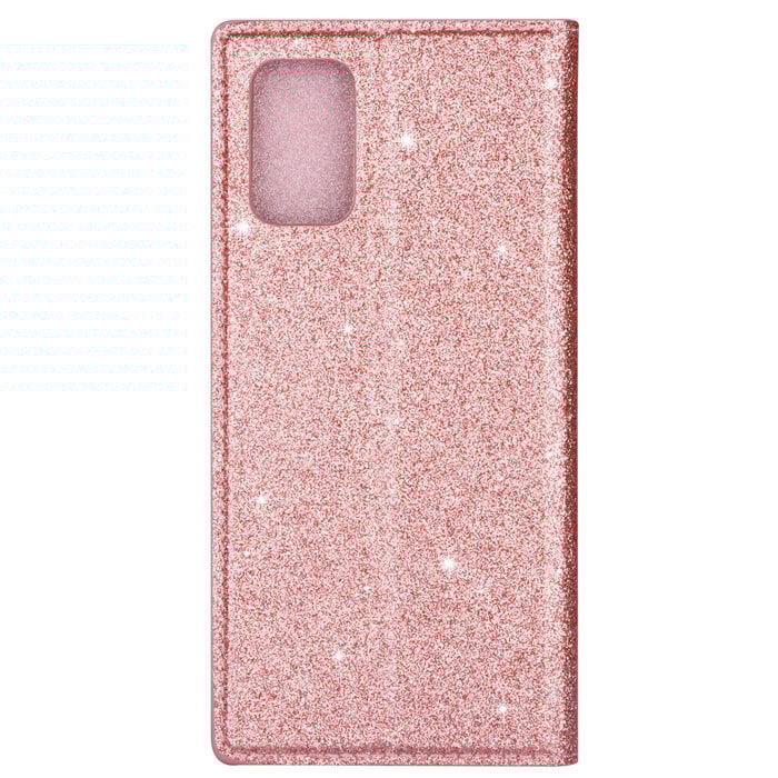 JVS Products iPhone 12 Pro Max hoesje - Bookcase - Pasjeshouder - Portemonnee - Glitter - TPU - Rose Goud