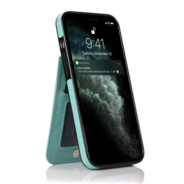 JVS Products iPhone SE 2022 hoesje - Backcover - Pasjeshouder - Portemonnee - Kunstleer - Lichtblauw