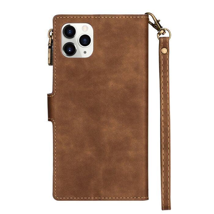 JVS Products iPhone 13 Pro Max hoesje - Bookcase - Patroon - Pasjeshouder - Portemonnee - Kunstleer - Bruin