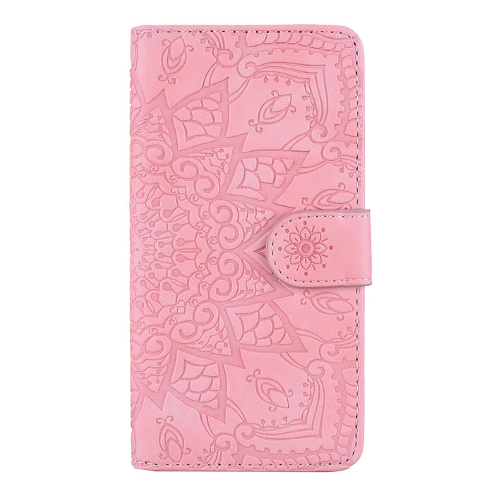 JVS Products iPhone 11 hoesje - Bookcase - Pasjeshouder - Portemonnee - Mandalapatroon - Kunstleer - Roze