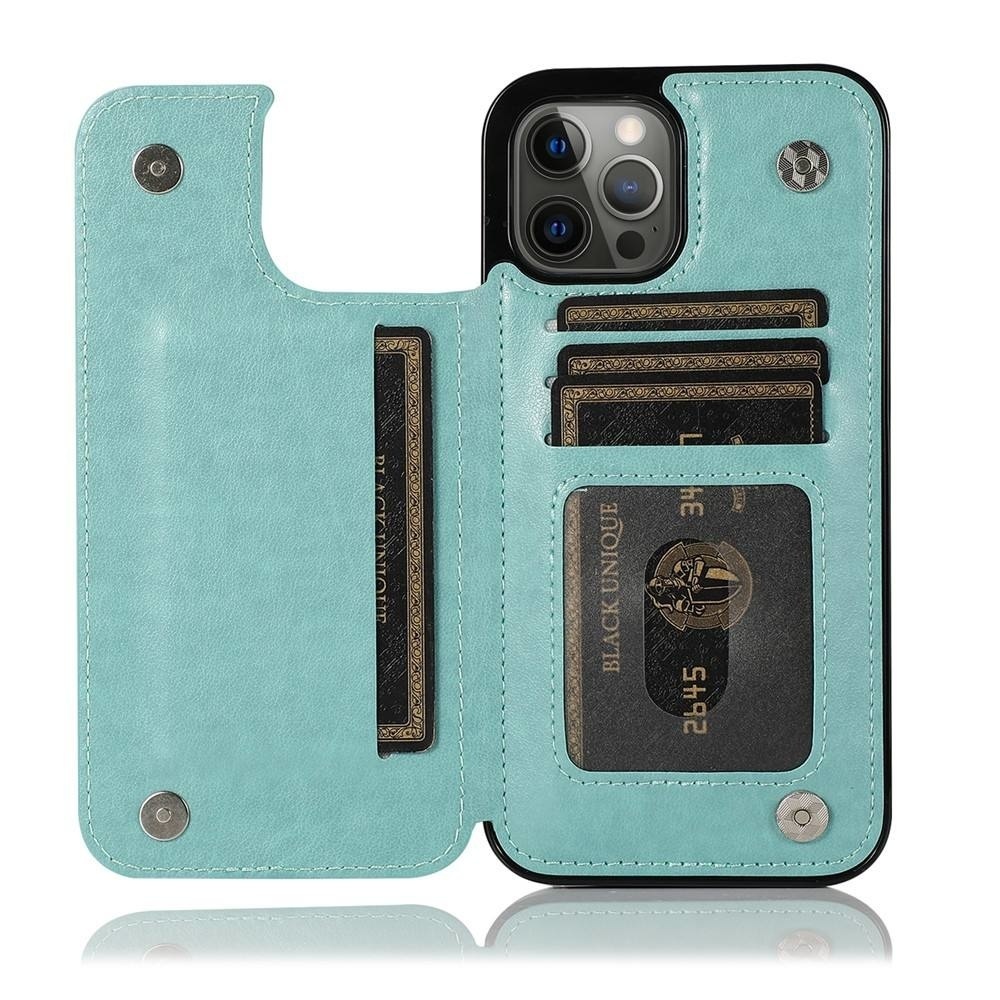 JVS Products iPhone SE 2022 hoesje - Backcover - Pasjeshouder - Portemonnee - Bloemenprint - Kunstleer - Turquoise