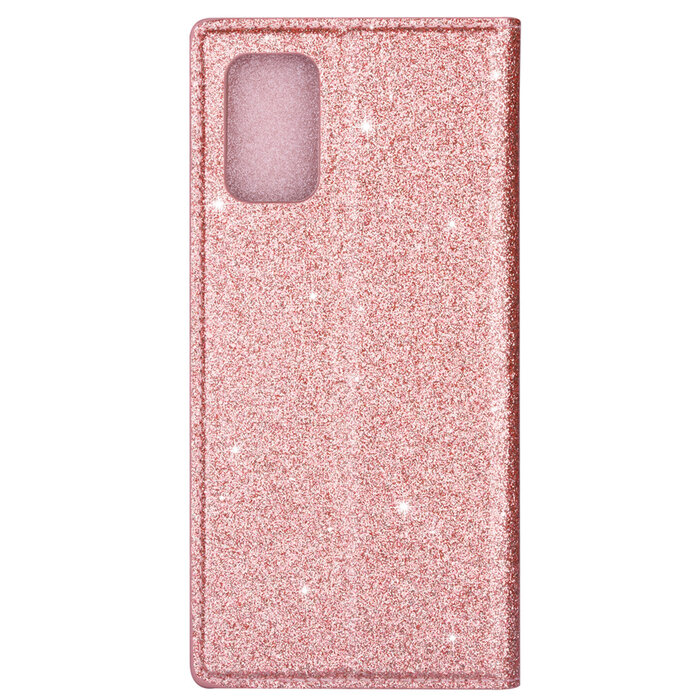 JVS Products Samsung Galaxy S10 hoesje - Bookcase - Pasjeshouder - Portemonnee - Glitter - TPU - Rose Goud