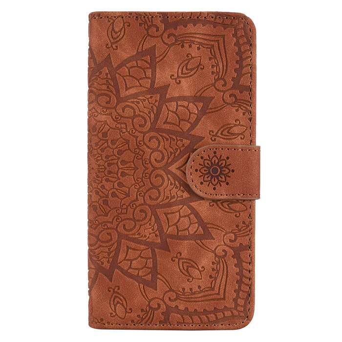 JVS Products iPhone 8 hoesje - Bookcase - Pasjeshouder - Portemonnee - Mandalapatroon - Kunstleer - Bruin