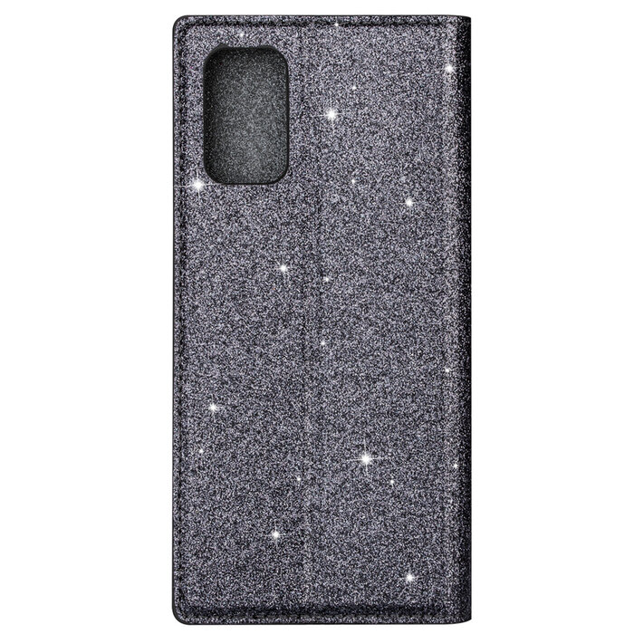 JVS Products iPhone 13 Pro Max hoesje - Bookcase - Pasjeshouder - Portemonnee - Glitter - TPU - Grijs