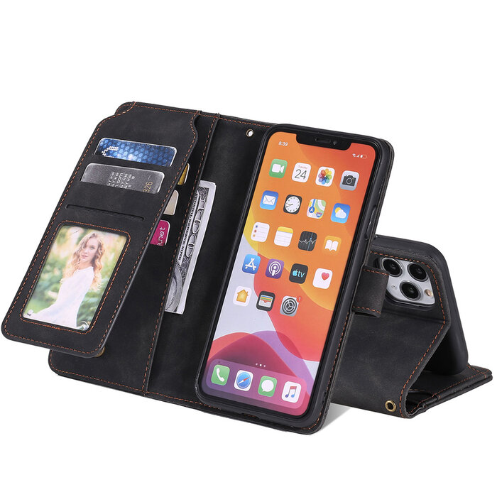 JVS Products iPhone XS Max hoesje - Bookcase - Koord - Pasjeshouder - Portemonnee - Kunstleer - Bruin