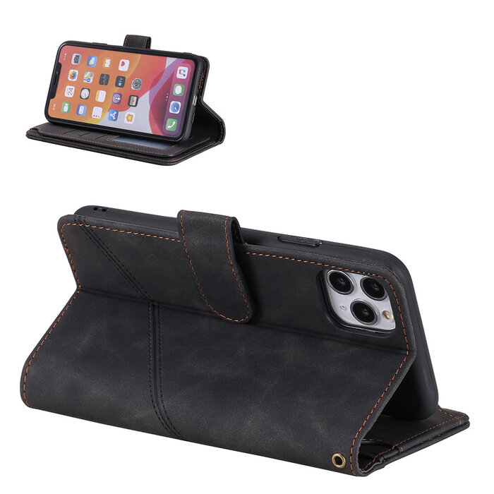 JVS Products iPhone XS Max hoesje - Bookcase - Koord - Pasjeshouder - Portemonnee - Kunstleer - Bruin