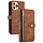 iPhone 13 hoesje - Bookcase - Koord - Pasjeshouder - Portemonnee - Kunstleer - Bruin