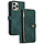 iPhone 12 hoesje - Bookcase - Koord - Pasjeshouder - Portemonnee - Kunstleer - Donkergroen