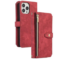 JVS Products Samsung Galaxy A22 5G hoesje - Bookcase - Koord - Pasjeshouder - Portemonnee - Kunstleer - Rood