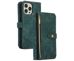 JVS Products Google Pixel 6A hoesje - Bookcase - Koord - Pasjeshouder - Portemonnee - Kunstleer - Donkergroen