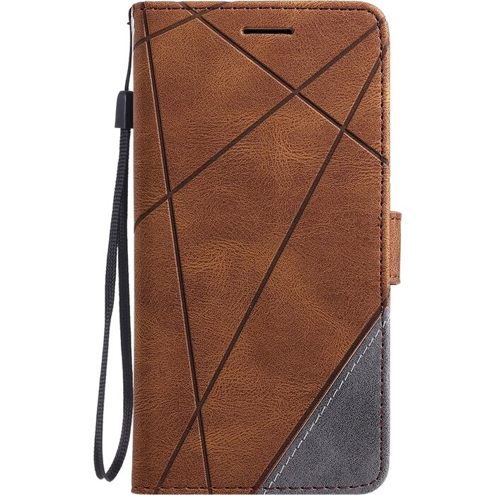 JVS Products iPhone XR hoesje - Bookcase - Pasjeshouder - Portemonnee - Patroon - Kunstleer - Bruin