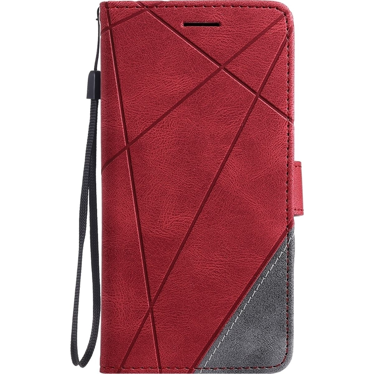 Xiaomi Redmi Note 9T 5G hoesje - Bookcase - Pasjeshouder - Portemonnee - Patroon - Kunstleer - Rood afbeelding