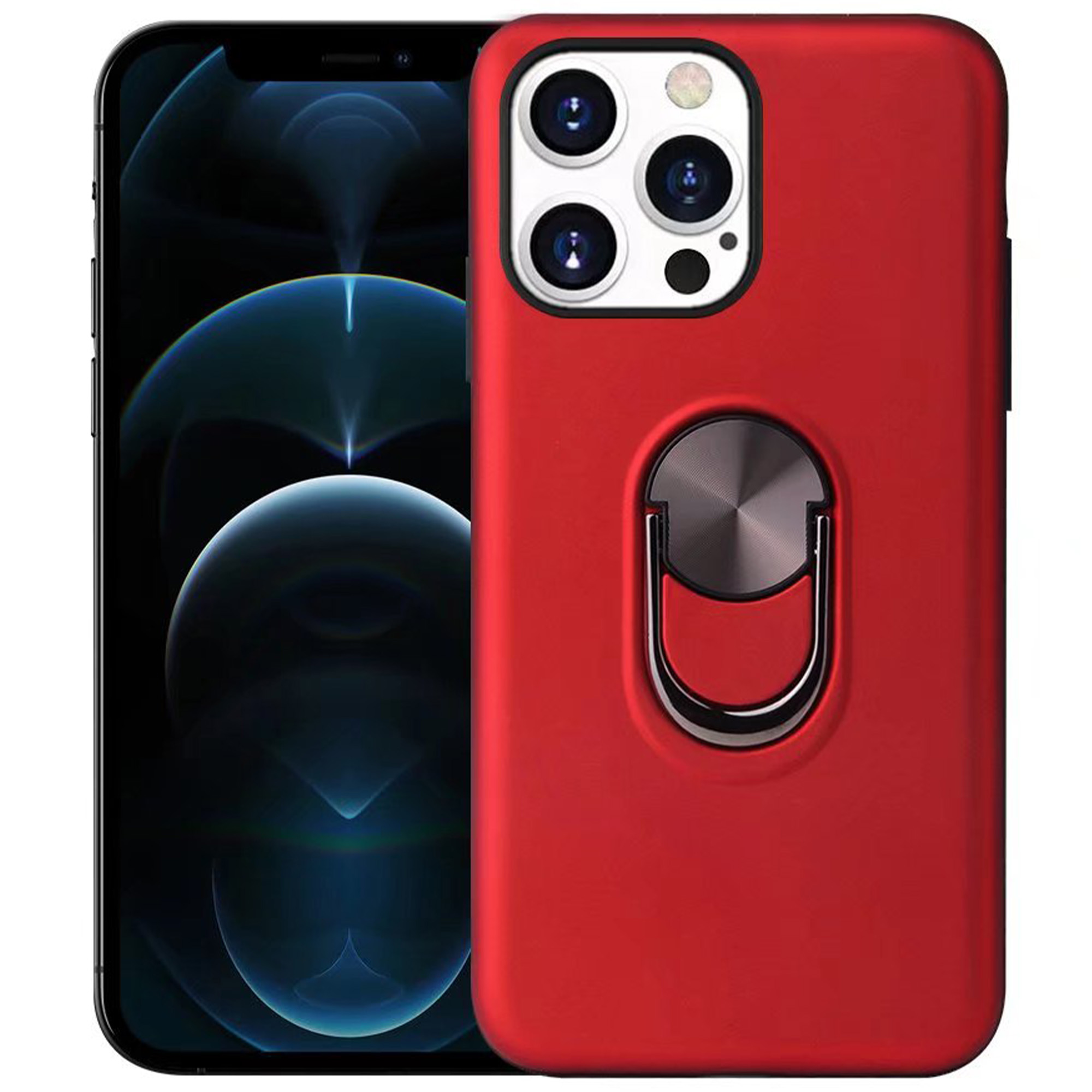 Samsung Galaxy A22 5G hoesje - Backcover - Ringhouder - TPU - Rood afbeelding
