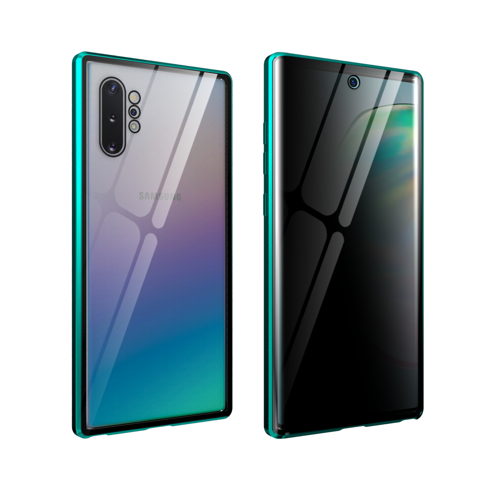 iPhone 12 Pro Max hoesje - Full body - Shockproof - Gehard glas - Metaal - Groen afbeelding