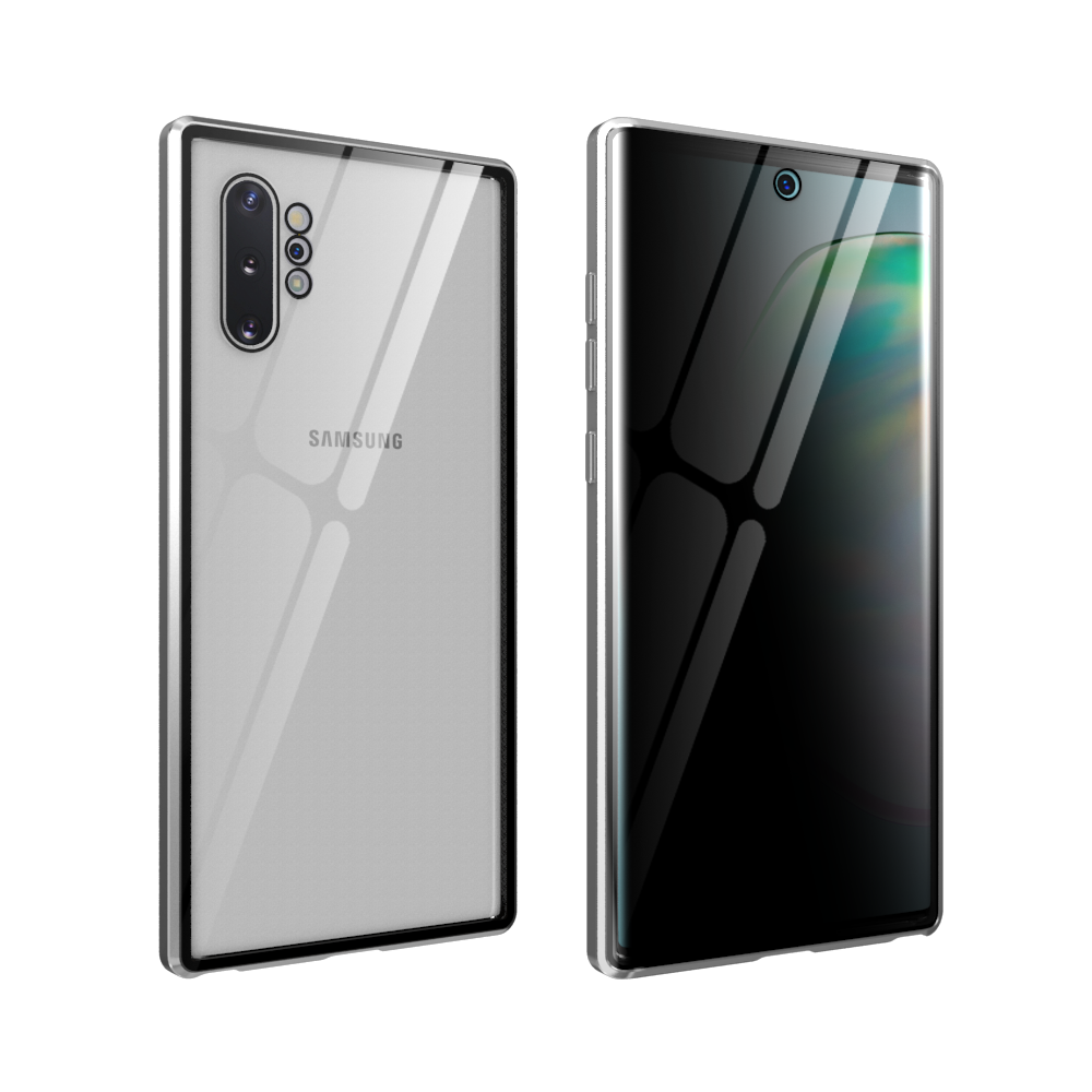 iPhone 11 Pro Max hoesje - Full body - Shockproof - Gehard glas - Metaal - Zilver afbeelding