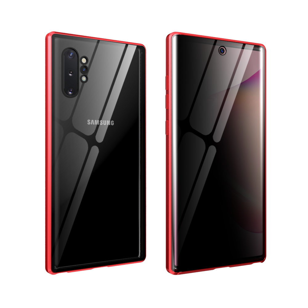 iPhone 12 hoesje - Full body - Shockproof - Gehard glas - Metaal - Rood afbeelding