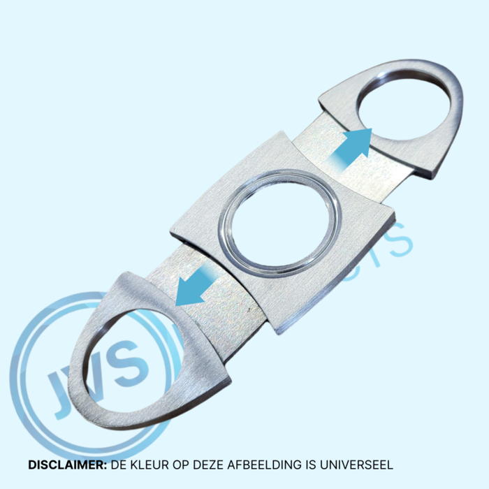 JVS Products Sigarenknipper - Sigarensnijder - Sigaar Knippen - Ovaal - Tot 22 mm dik - Roestvrij Staal - 1 stuk - Mat Zilver
