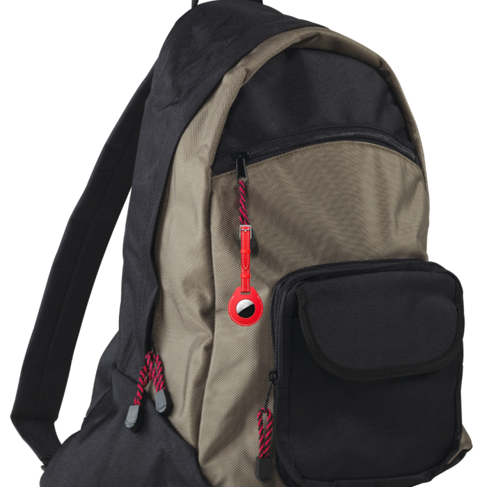 JVS Products Hoesje geschikt voor AirTag - Riem - Houder - Leer - Case - Bescherming - Hanger - Rood