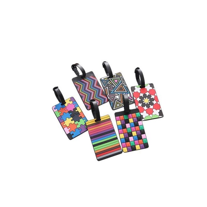 JVS Products Kofferlabel - Bagagelabel - Koffer - Siliconen - Vierkanpatroon