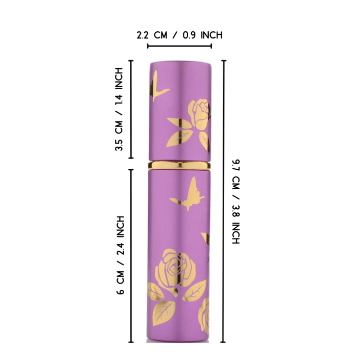 JVS Products Luxe Mini Parfum Flesje - Navulbaar - 10 ml - Reisflesje - Parfumverstuiver - Paars / Goud kopen
