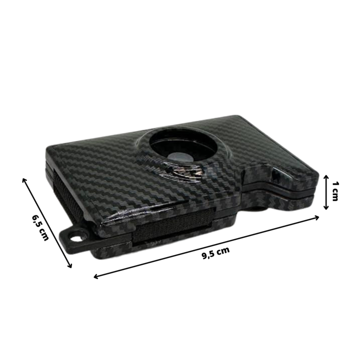 JVS Products Pasjeshouder met Geldclip - Pasjeshouder - Geldclip - Airtag - RFID beveiliging - Carbon - Blauw