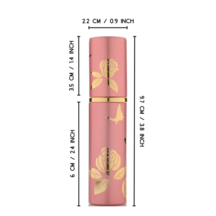 JVS Products Luxe Mini Parfum Flesje - Navulbaar - 10 ml - Reisflesje - Parfumverstuiver - Roze / Goud