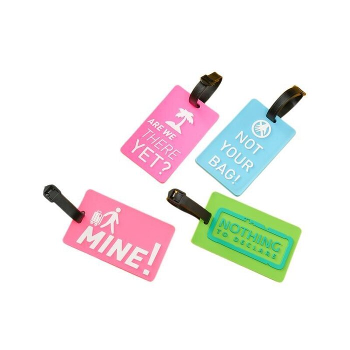 JVS Products Kofferlabel - Bagagelabel - Koffer - Siliconen - Lichtblauw kopen